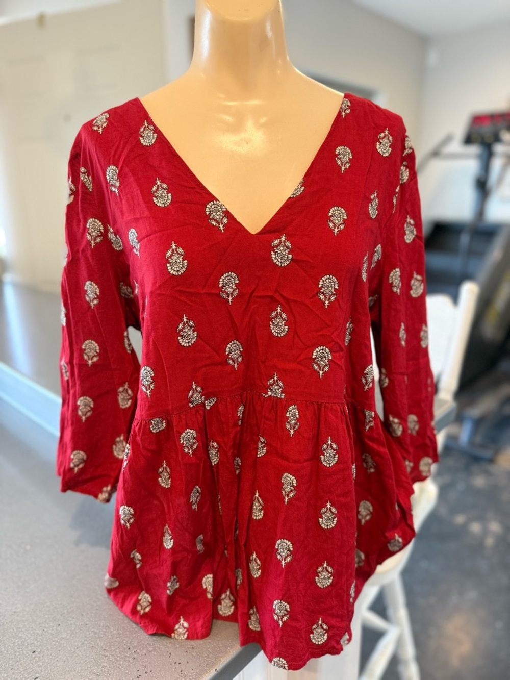 Boho Printed Peplum Top